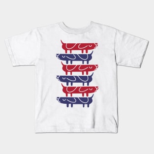 Long dog red white and blue Kids T-Shirt